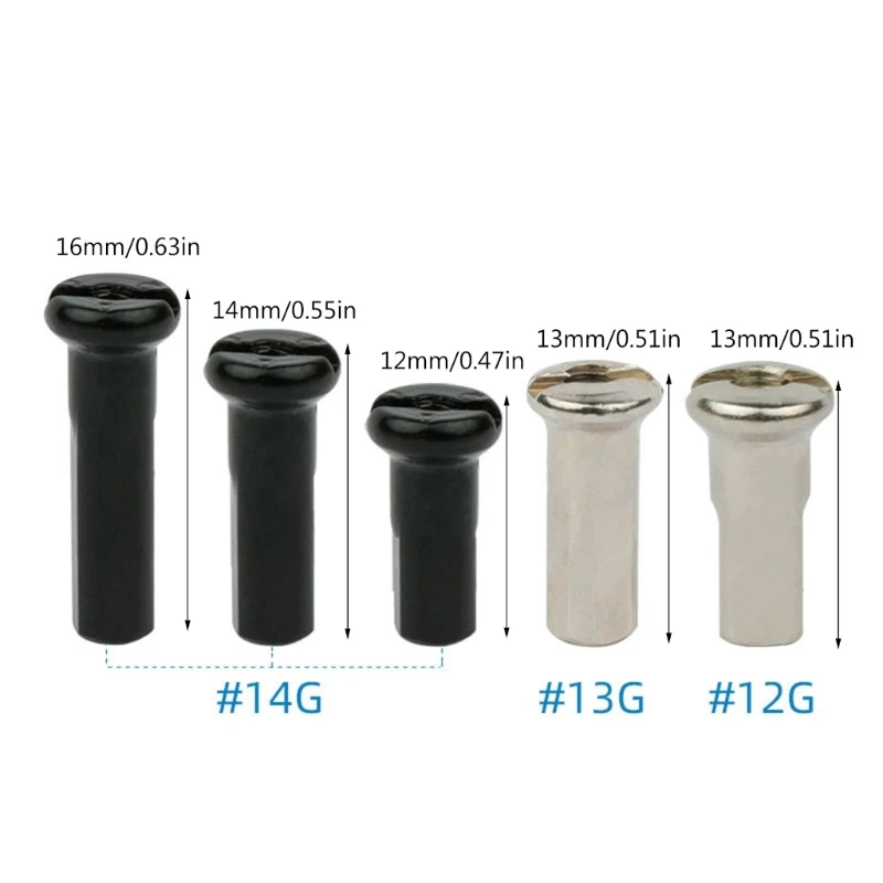 50PCS Brass Spoke Nipple 14G 13G 12G Mountain Road Bicycles Wheel E-bike Scooter Bike Spoke Brass Bike Part Coated