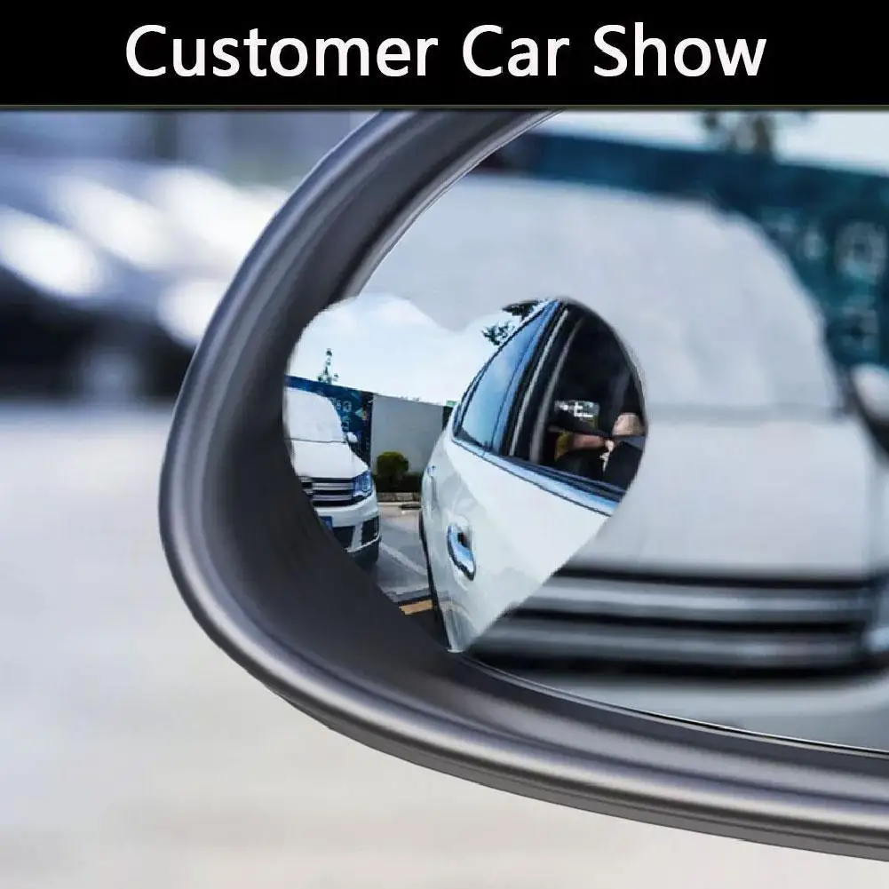New High Definition Heart Shape Frameless Car Side Mirror Reversing Aide Wide View Blind Spot Adjustable Convex Mirror