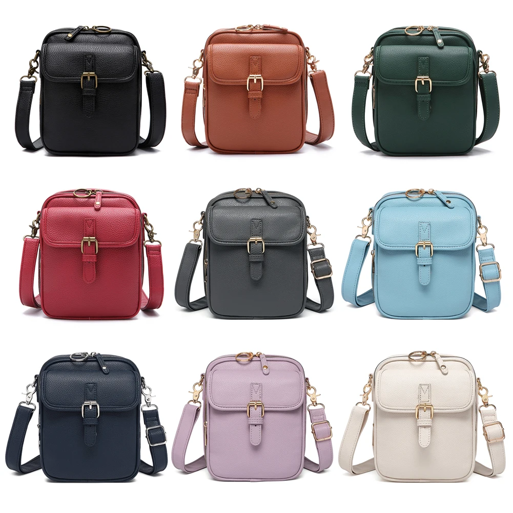 Crossbody Leather Bag Vintage Anti-Theft Shoulder Bag Messengers Bag for Women Men