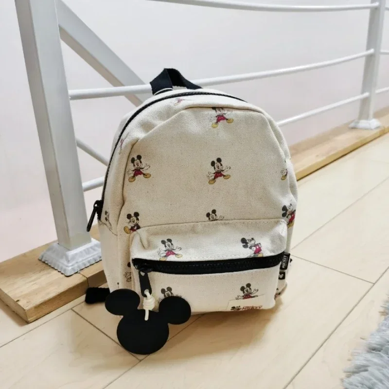 Disney Mickey New Children's Backpack Canvas Luxury Brand Fashion Children's Schoolbag Mini Cartoon Cute Children's Backpack