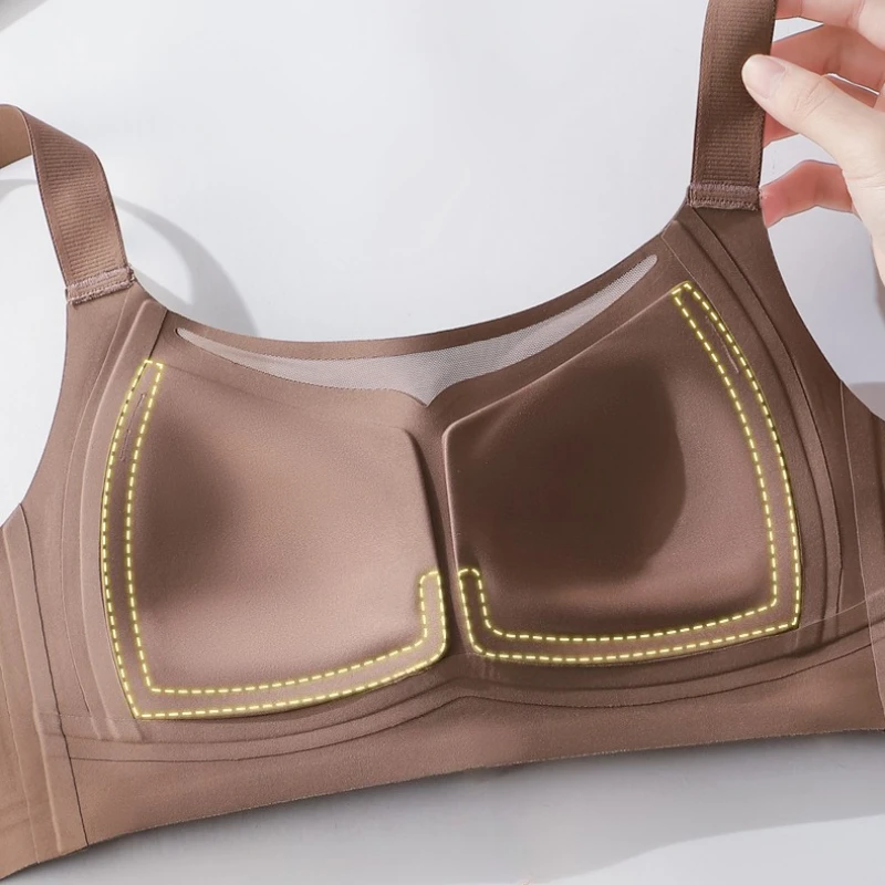 บราแบบมินิไมเซอร์ ปกปิดเต็มที่ ดีไซน์คัพบาง ไร้ตะเข็บ รองรับทรง ป้องกันการหย่อนคล้อย ไร้โครง นุ่มสบาย ดันทรง ให้ดูเล็กลง