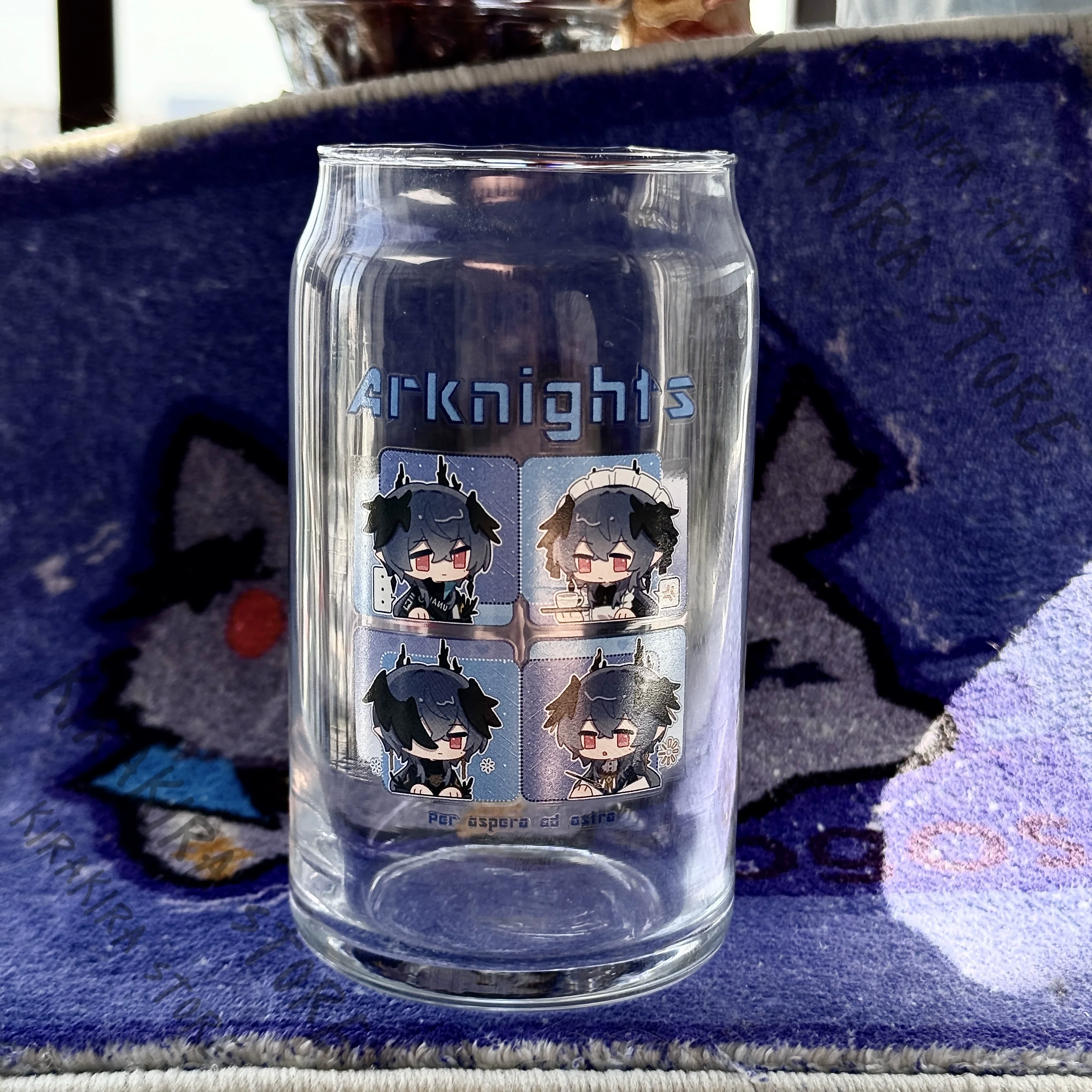 

Arknights Logos Glass Drinking Cup Coffee Water Bottle Transparent Cola Cups Cosplay Ornaments Collector's Edition Gift