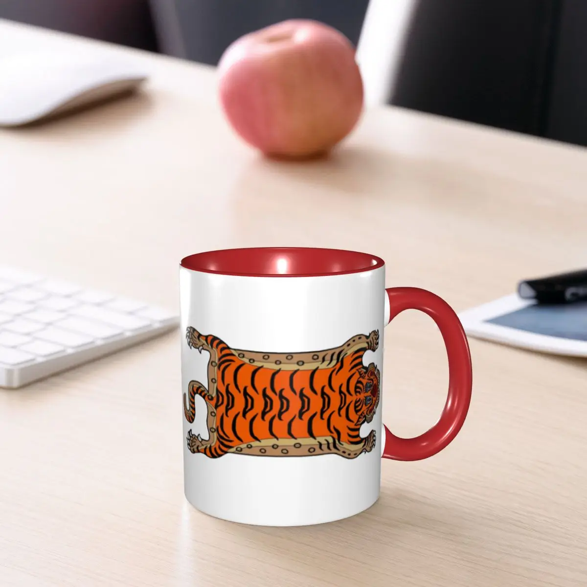 Tibetan Tiger Rug Mug Funny Ceramic Coffee Cups Tea Mugs Milk Cup Drinkware Gifts for Friends