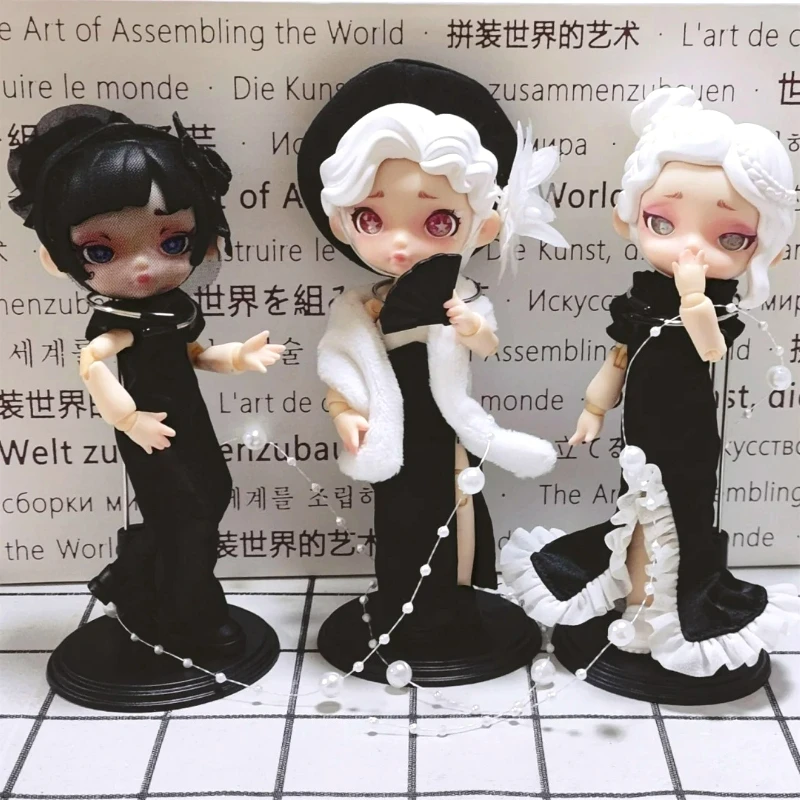 

Laura BJD Black and White Spectrum Blind Box Movable Joints Mystery Bag Toys Cute Action Anime Figure Model Trendy Surprise Gift