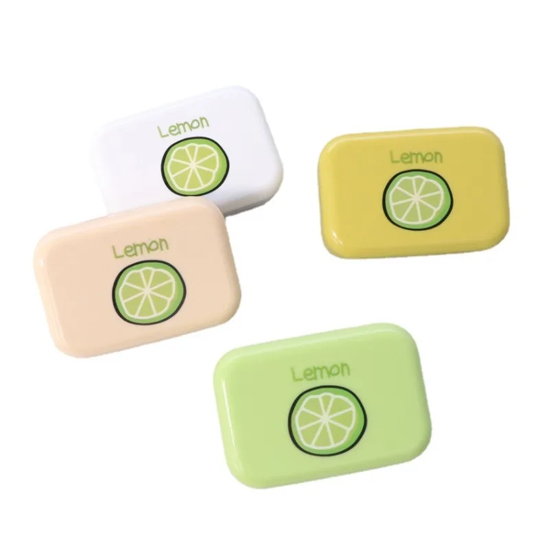 Fruit Contact Lens Case Portable Travel Kit Contact Lens Box Container with Mirror Tweezer Contact Applicator