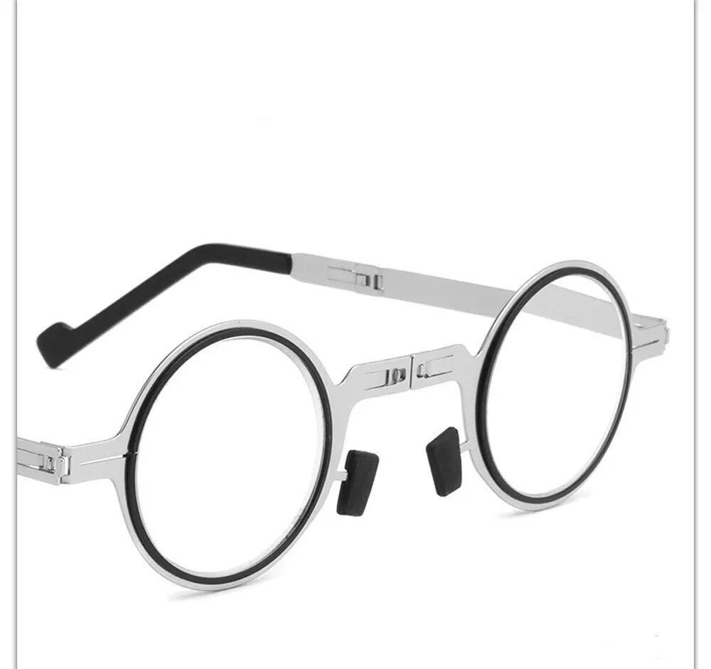 Space-Saving Folding Eyewear Ultra Light Circular Reading Glasses Durable Metal Construction  +0.75 TO +4