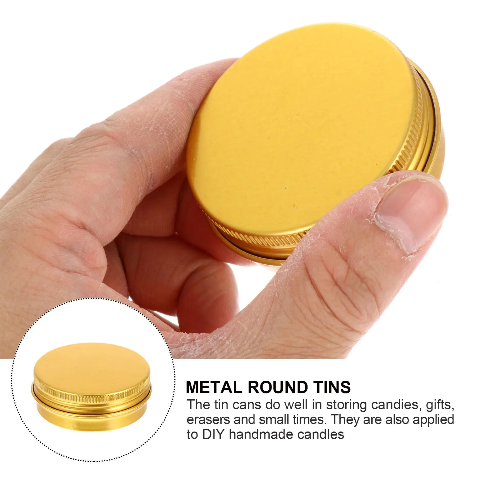 

20Pcs Aluminum Round Tins 30Ml Heavy Duty Leak Resistant Metal Cans for Cosmetics Creams Erasers Candies Gifts Home Office Craft