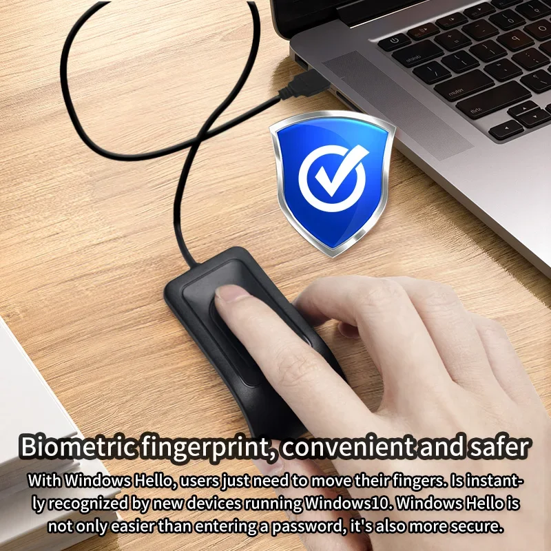 Biometric Fingerprint USB Reader for Windows 10/11 - Secure Login with Hello Biometrics