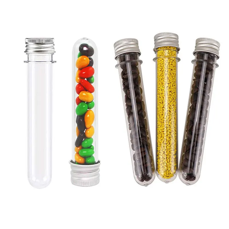 30Pcs 40ml Candy Tube Storage Transparent Containers Plastic Test Tubes With Screw Caps Clear Cosmetic Cases