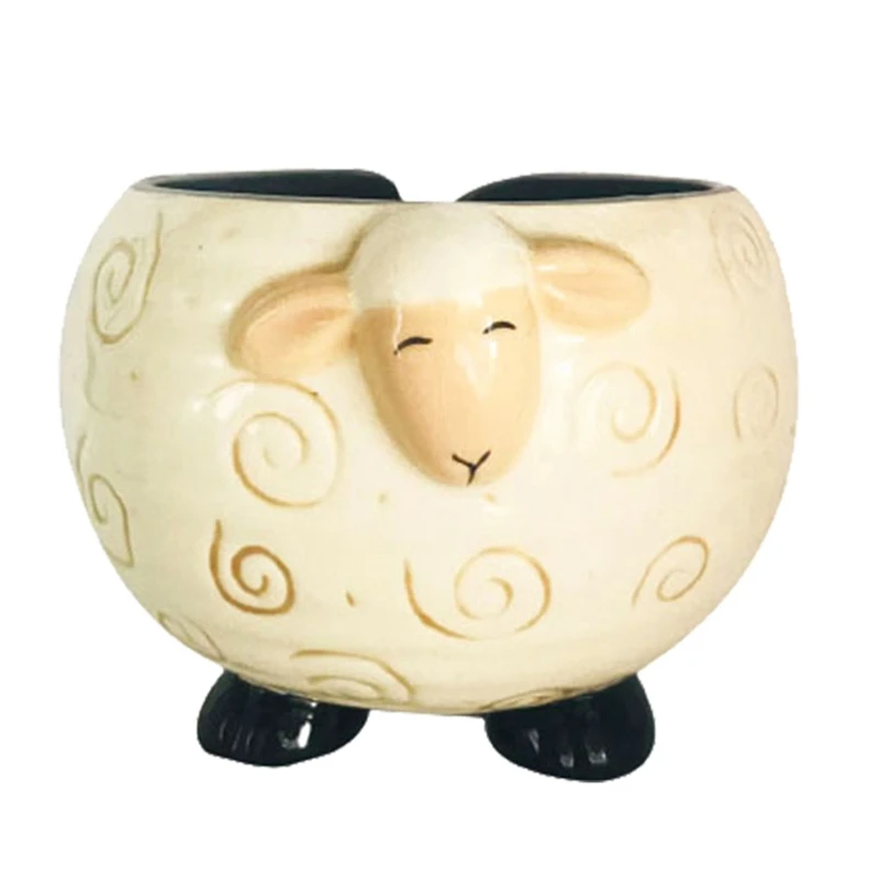 

Sleepy Sheep Ceramic Yarn Bowl Yarns Ball Storage Holder Knitting Crochet Craft