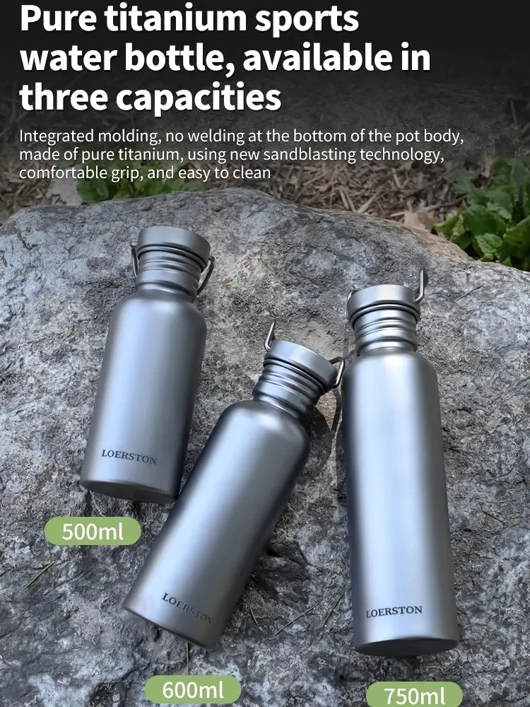 AliExpress LOERSTON 600ml 750ml Titanium Water Bottle Outdoor Camping Supplies Tourism Sports Cycling Hiking Camping Water Bottle
