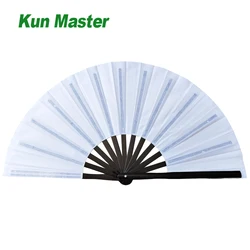 Folding Hand Fan Chinese Kung Fu Tai Chi Fan Nylon-Cloth Bamboo Fans For Performance Dance  Festival Gift White