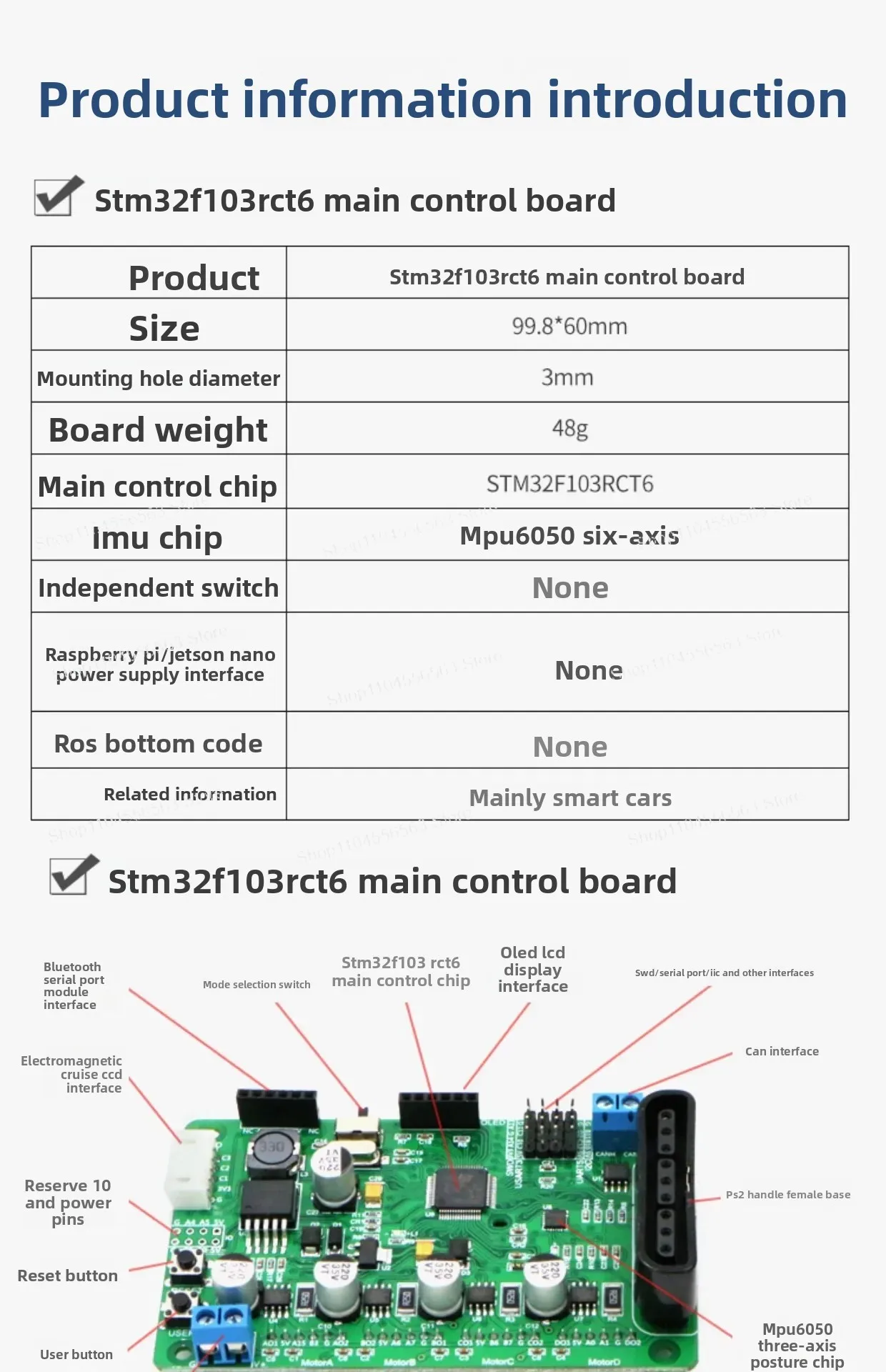 Tablero de control principal MCU de 32 bits para robot de rueda Mecanum 4WD con sensor de seguimiento de línea CCD, controlador de movimiento programable