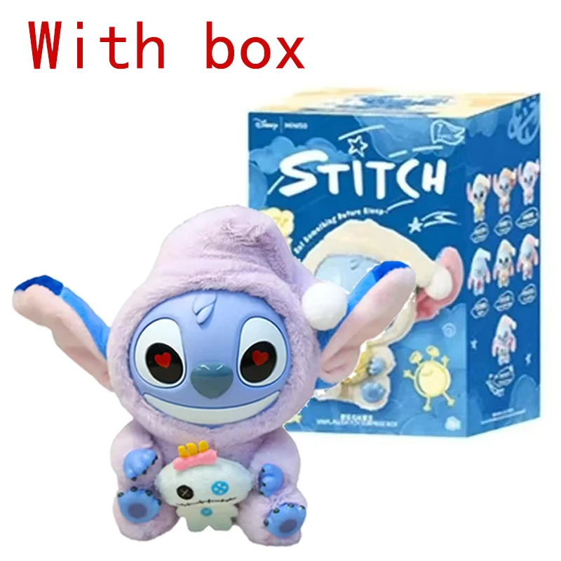 Caja ciega de vinilo de la serie Disney Stitch Eat Some Thing Before Sleep, colgante de bolsa, muñeca bonita, caja misteriosa, juguete, regalos para adultos