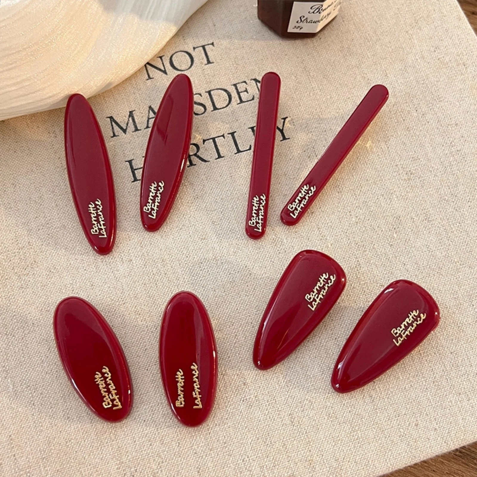 8PCS Burgundy New Y…