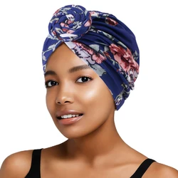 New Women Muslim Turban Hat African Twist Knot Flower India Hat Beanie Hijab Bonnet Headscarf Bandanas Head Cover Wrap Hat
