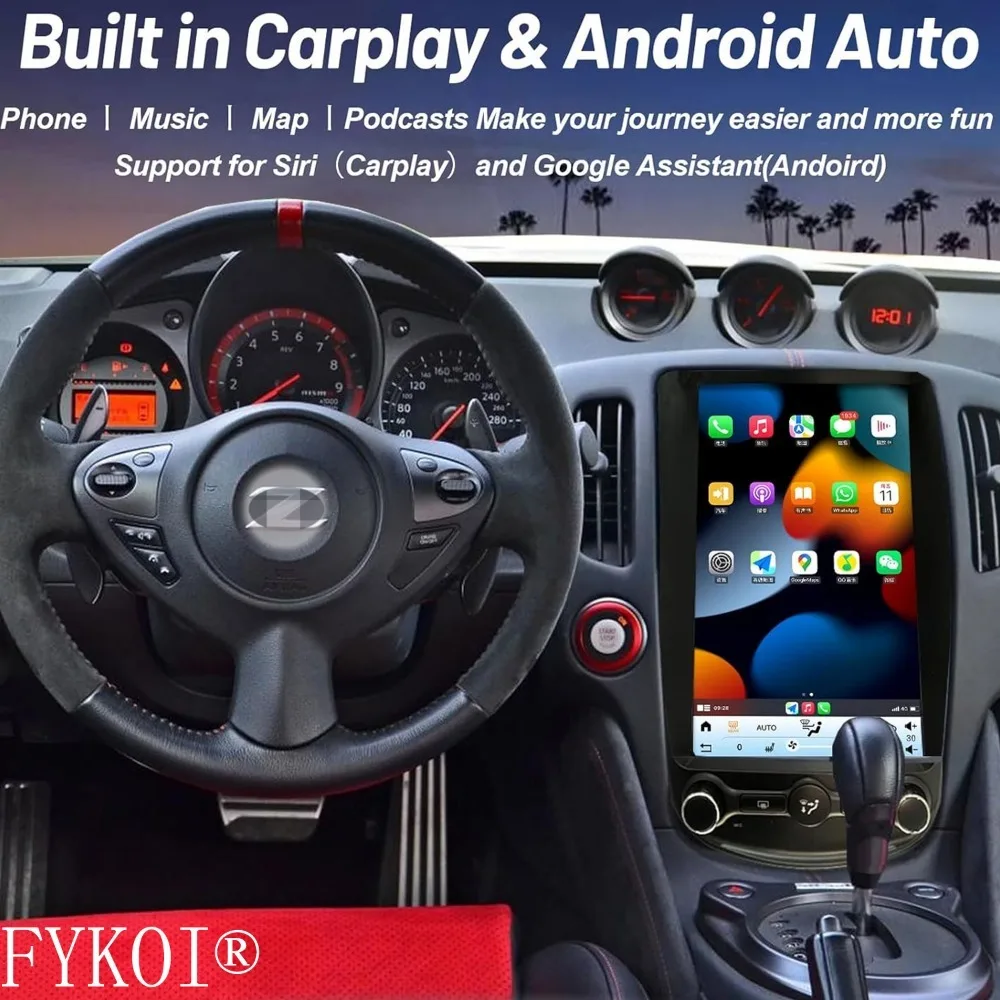 Supports OEM Cameras For Nissan 370Z GT Z34 2008-2021 Android 15 Stereo Car Radio WiFi Bluetooth Touch Screen Wireless CarPlay