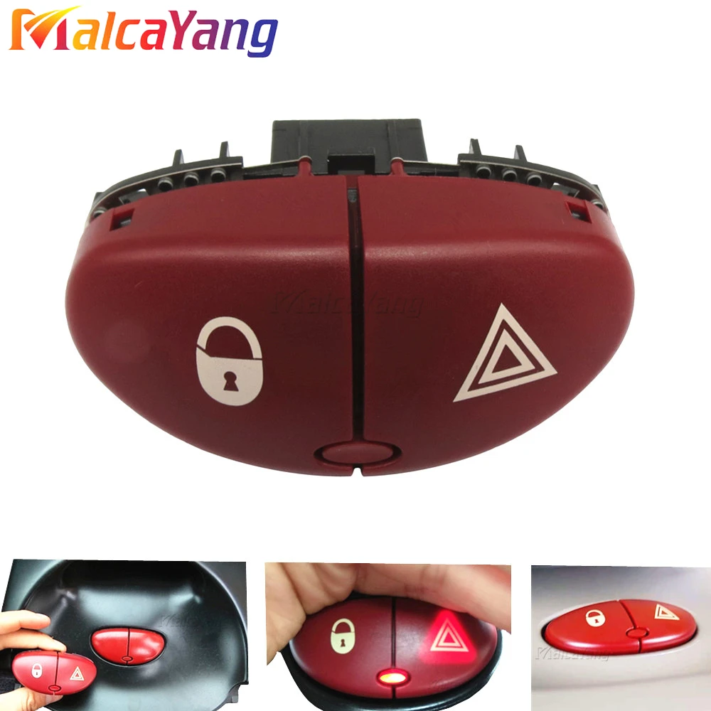 For Peugeot 206 207 Citroen C2 High Quality Red Hazard Warning Flasher Switch Dangerous Light Switch Button Car Accessories