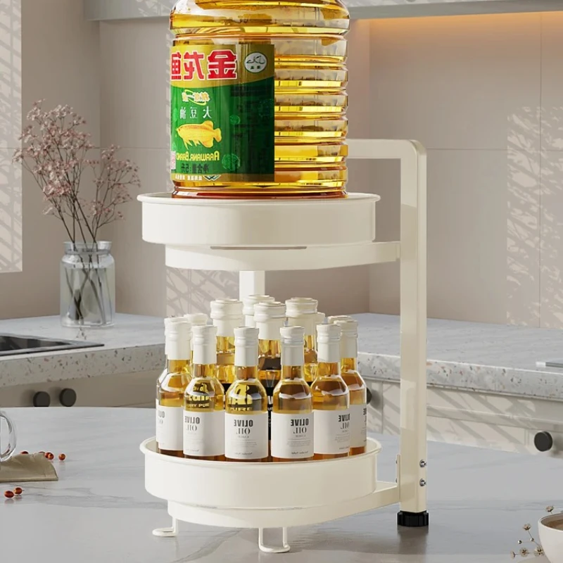 ‌Lazy Susan Spice Rack360°Rotating Turntable for Kitchen Large Capacity Condiment Holder with Non-Slip Base Space Saving Storage