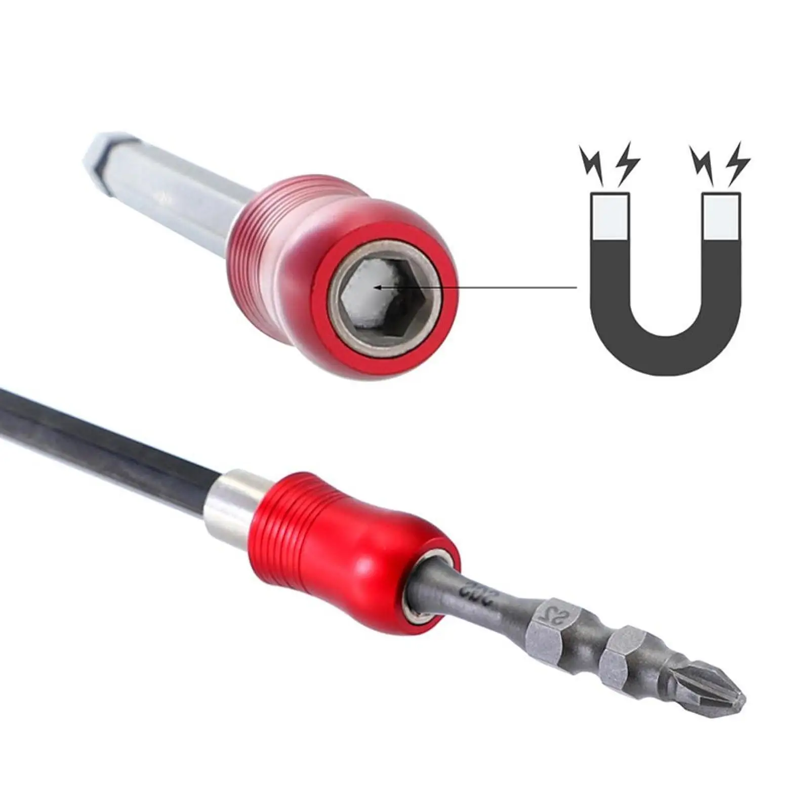 Extension Holder Accessory Quick Release Rod Stainless Steel Durable 6.35mm Hex for Electric Driver and DIY