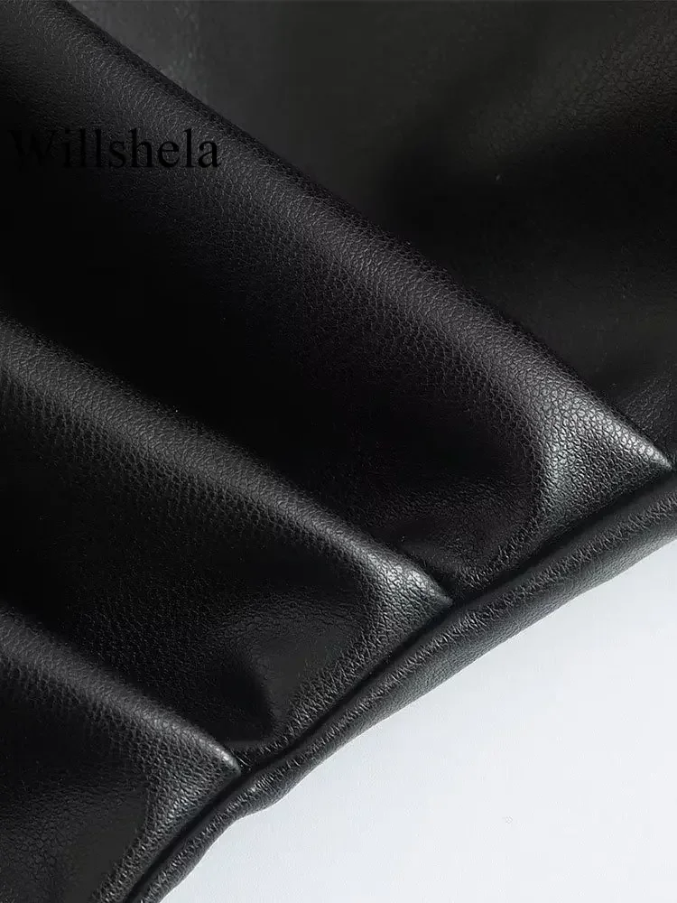 Women Black Matte Faux Leather Tank Sleeveless Mini Dresses Ladies Sexy Elegant PU A-line Mini Dress Clubwear Summer New Custom