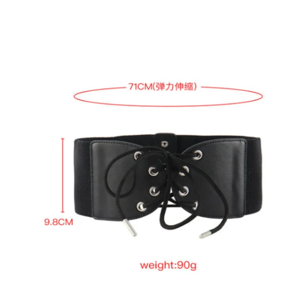 Wide Waistband Black Paired with Shirt Elastic Waist Belt Cummerbunds Women's Slimming Bow Waist Closure Apparel Accessories