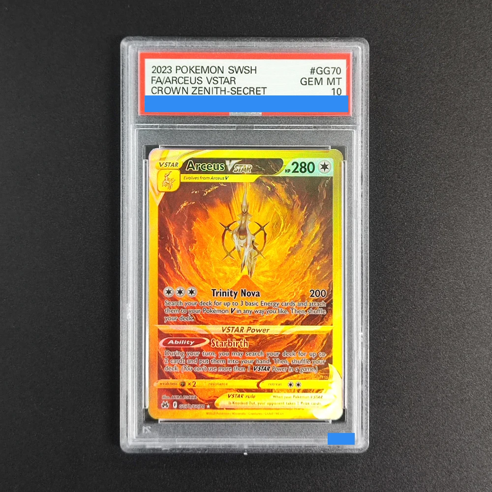 DIY PTCG English Origin Forme Palkia Mewtwo Giratina Dialga Arceus VSTAR Grade 10 Collection Rating Card Toy for Gift