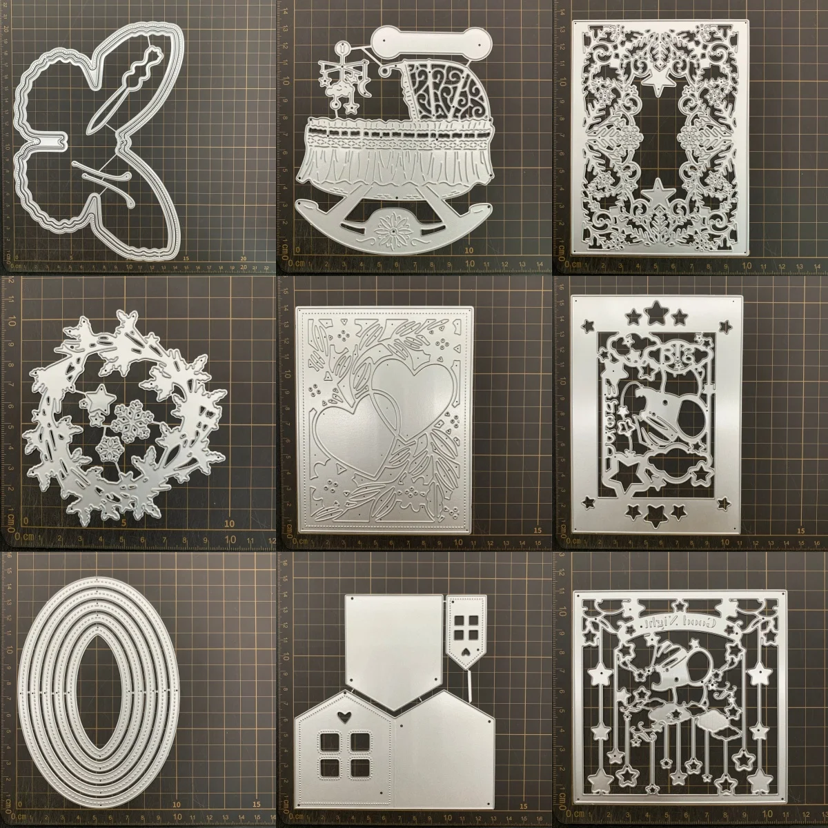9 أنواع الإطار فراشة المعادن قطع يموت الإستنسل DIY بها بنفسك سكرابوكينغ الزخرفية النقش الحرفية يموت CutsTemplate #1