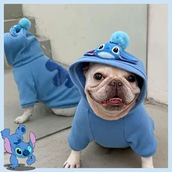 Disney Stitch Dog Warm Clothes Cute Plush Coat Hoodies Pet Costume Jacket Puppy Cat French Bulldog Chihuahua Small Dog Clothing