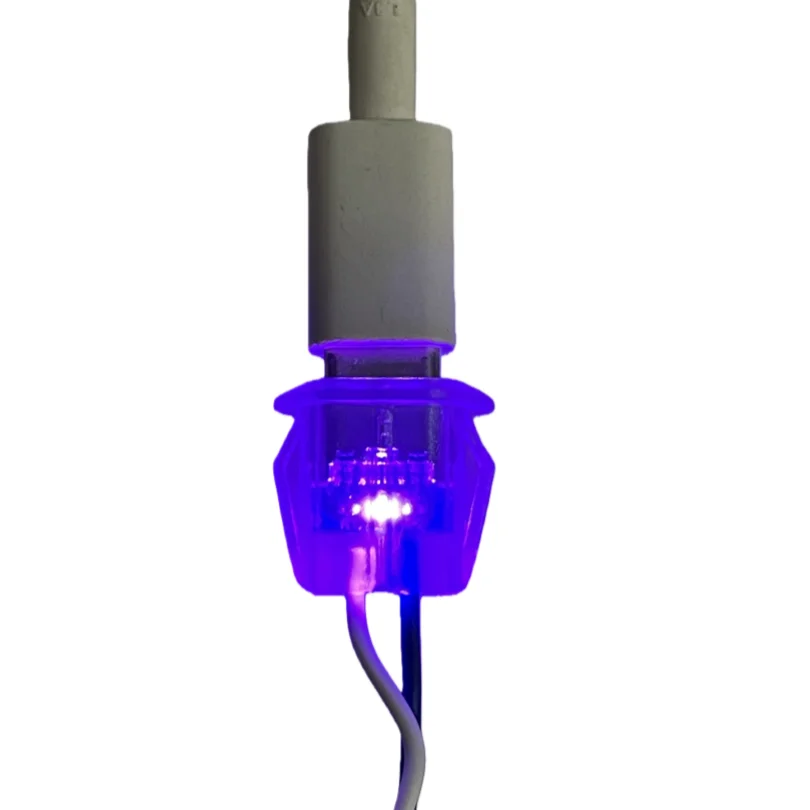 New USB Type C 2pin Connector Jack Female Type-C With LED Blue-Violet Transparent Shell Charging Port USB-C Charger Plug Socket