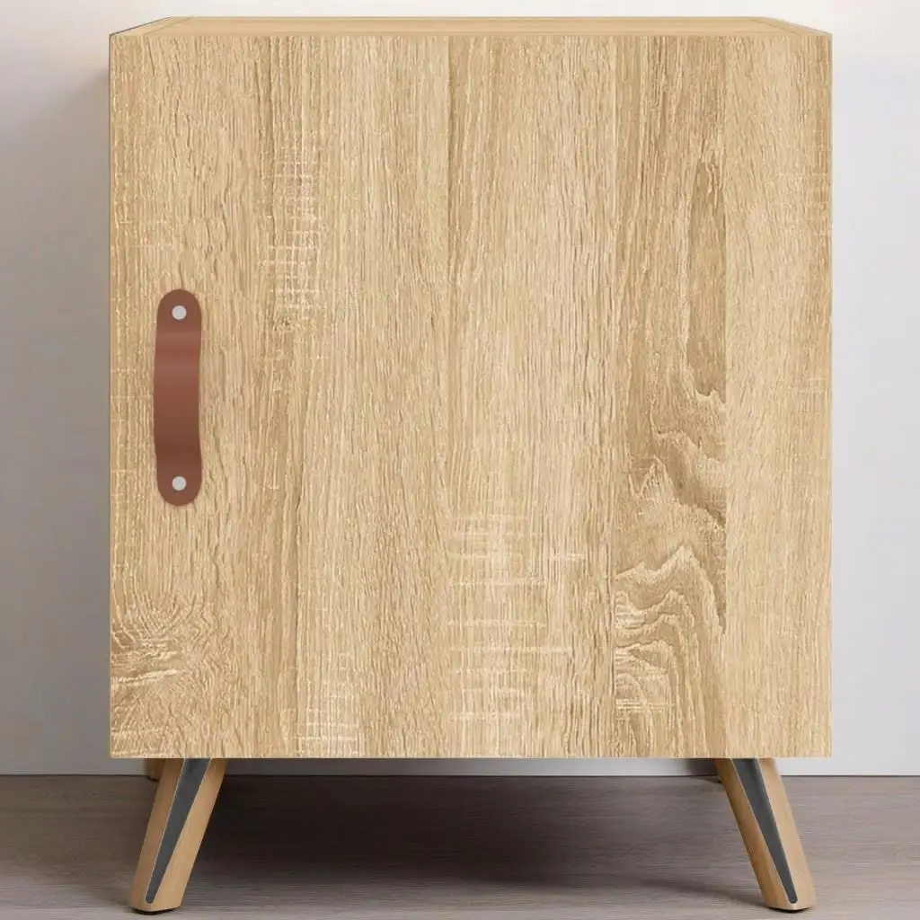 Sonoma Oak Bedside Cabinet 40x40x50 cm - Durable Engineered Wood Nightstand