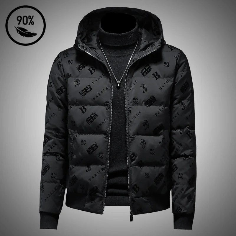 

Модная мужская утепленная куртка-пуховик класса люкс, стильное зимнее пальто, теплое городское повседневное пальто на молнии