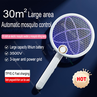 NEW 3500V Foldable Fly Swatter USB Rechargeable Night-time Purple Light Trap Automatic Mosquito Killer For Home Dining Room