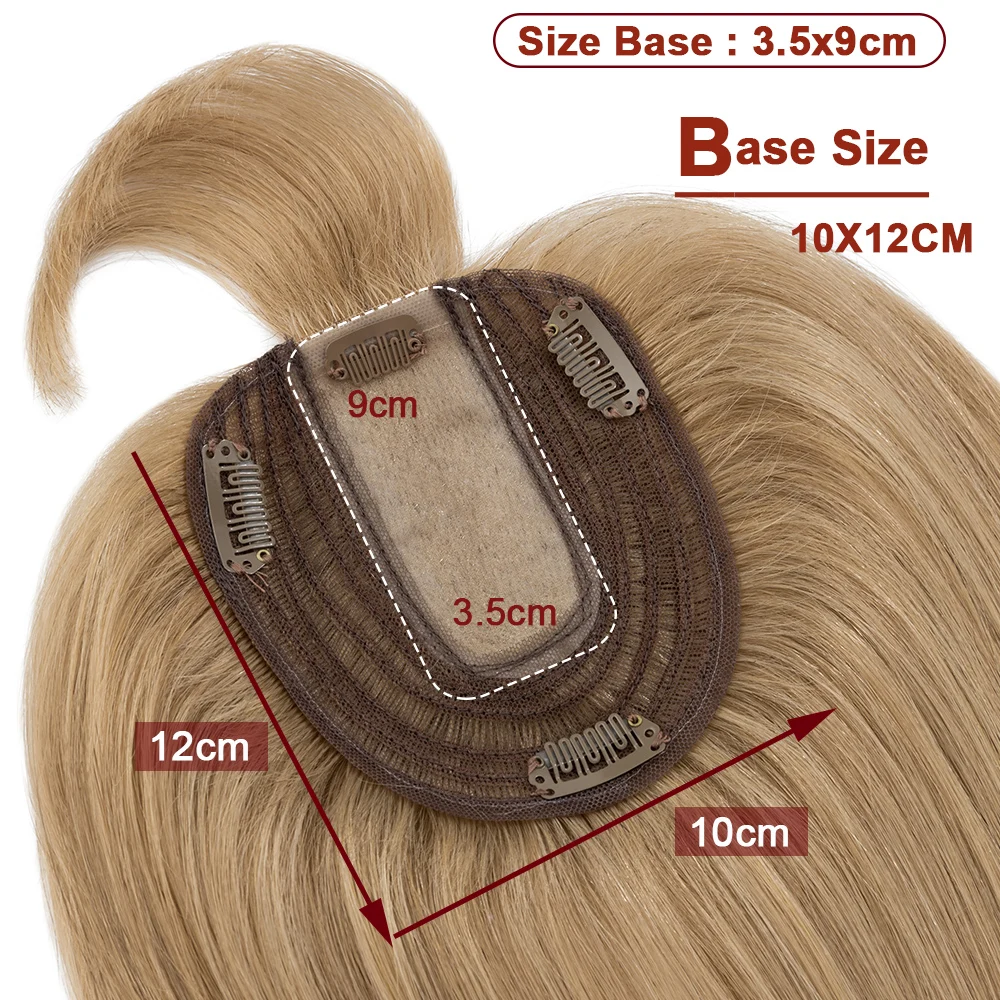 Rich Choices 10x12 cm Toppers per capelli umani con frangia per le donne Parrucca Base in seta Pezzi di capelli Clip nelle estensioni dei capelli