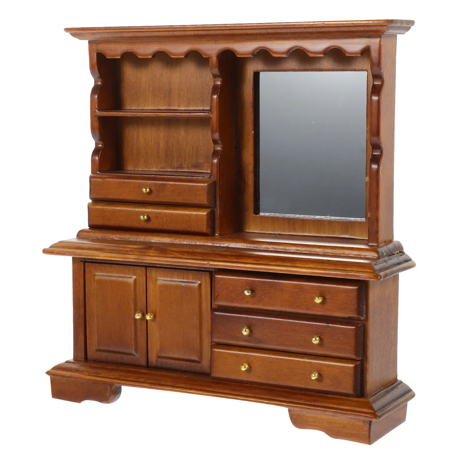 

Mini Wood Dresser Lightweight Vintage Wooden Cabinet Miniature House Furniture Decoration Bedroom Scene Accessory DIY Small