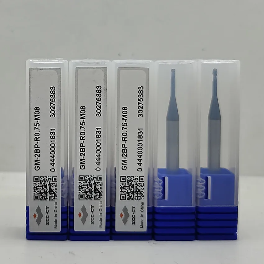 GM-2BP-R0.75-M08 ZCC.CT 2 edge straight shank long neck short edge ball end mill GM-2BP 2Flute Ball nose end mill Ball End mills