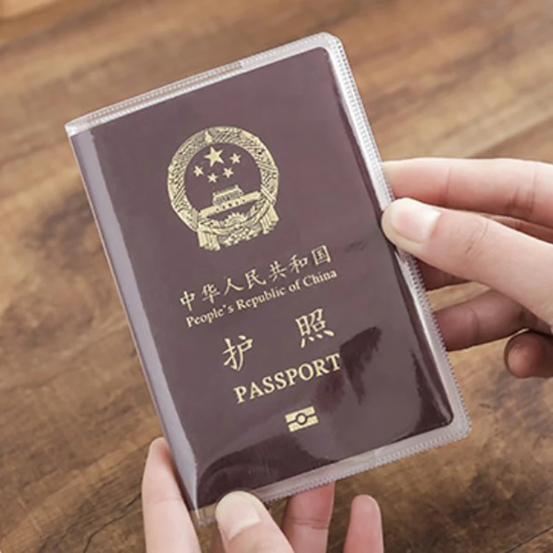 Porte-passeport de voyage étanche, porte-cartes d'identité en PVC transparent, porte-cartes de crédit d'affaires, étui en poudre, D343, 1PC