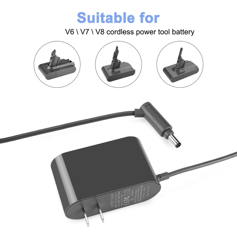 เครื่องดูดฝุ่นแบตเตอรี่ Charger, เปลี่ยน Power Adapter Charger สําหรับ Dyson V6 V7 V8 DC62 Power Adapter Plug-US Plug