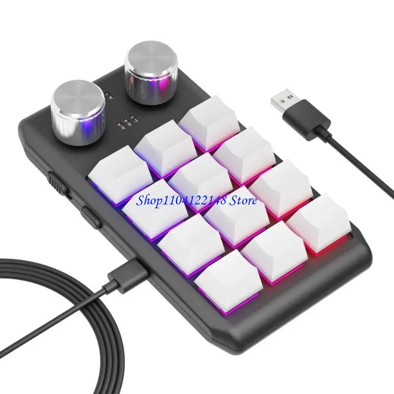 P9FA One-Handed Mechanical Keyboard with 12 Programmable Keys and RGB Lighting USB