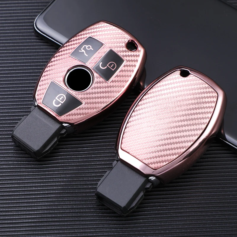 Sarung Kunci Remote Mobil TPU Sarung Kunci Fob untuk Mercedes Benz W204 W463 W176 W251 W205 AMG A C E S G Kelas GLA CLA GLK GLC CLS