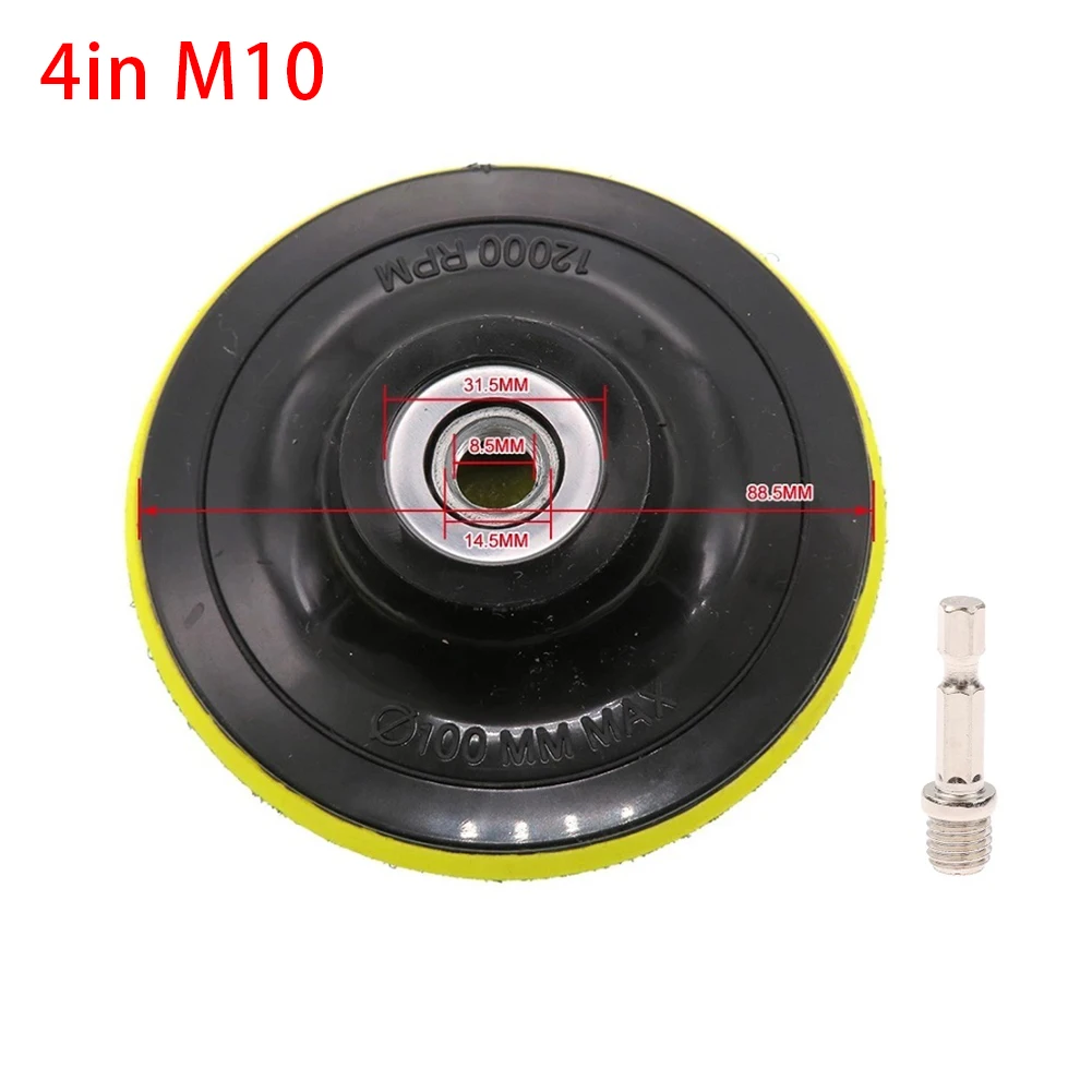 3-7 Inch Self-adhesive Backing Pad Polishing Plate With 10/14mm Drilling Adapter Angle Grinder Polisher Bonnet Abrasive Tools