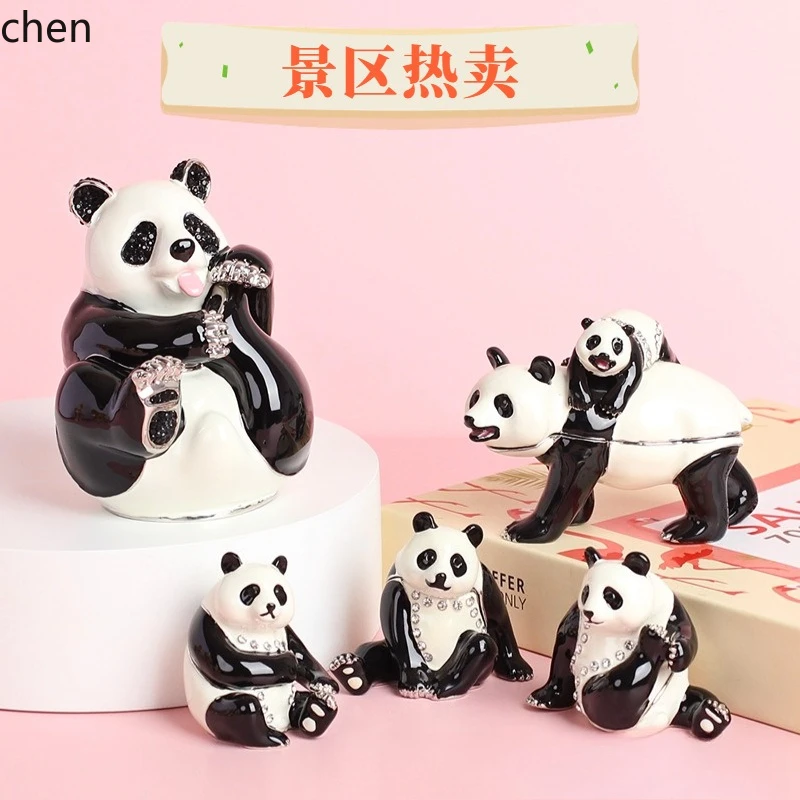 H1 Metal Enamel Craft: Popular Souvenir and Decorative Gift of Giant Panda Figurine for Tourist Attractions
