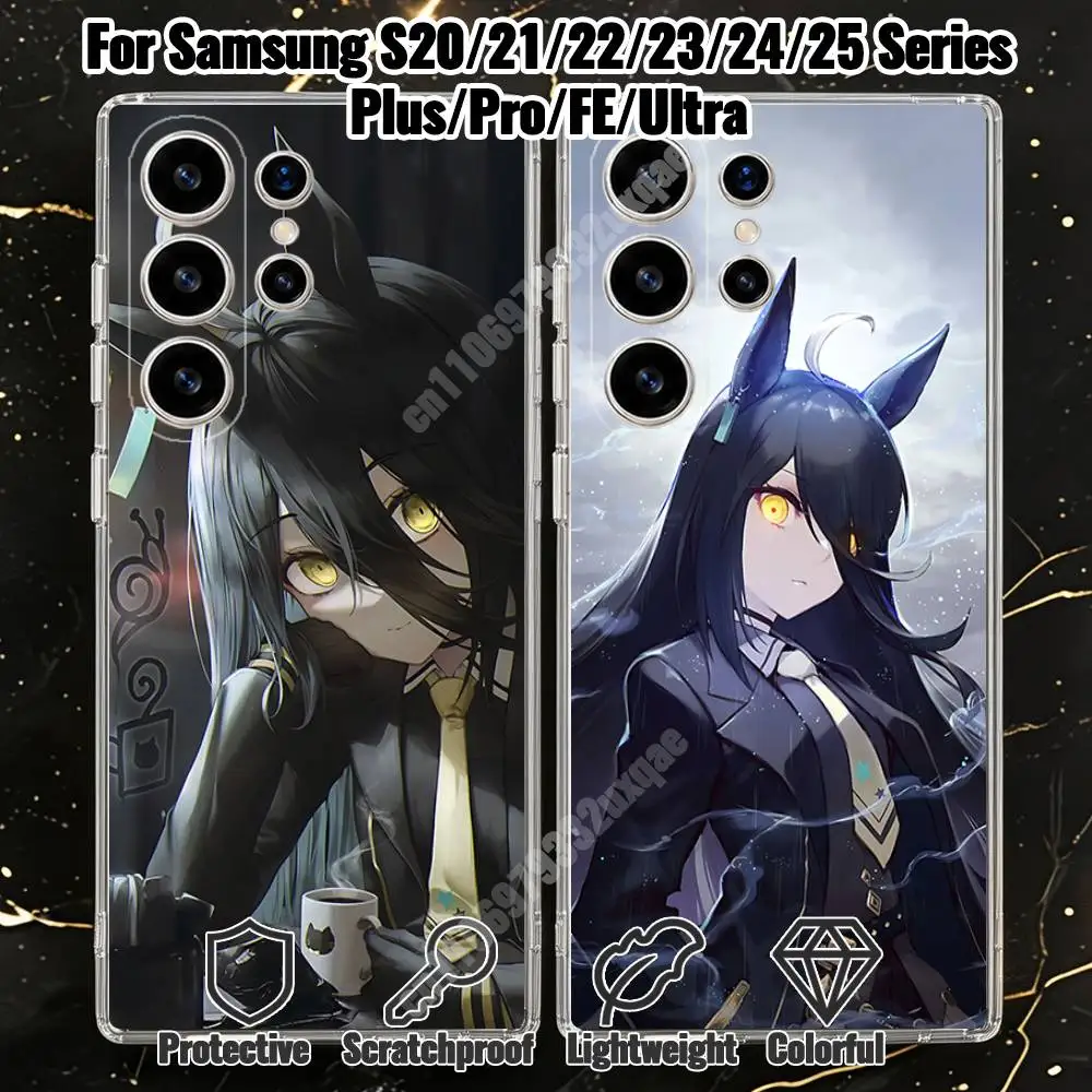Manhattan Cafe Uma Musume Phone Case for Samsung Galaxy S20 21 22 Ultra Plus S23 24 25 FE Lite Transparent Bumper