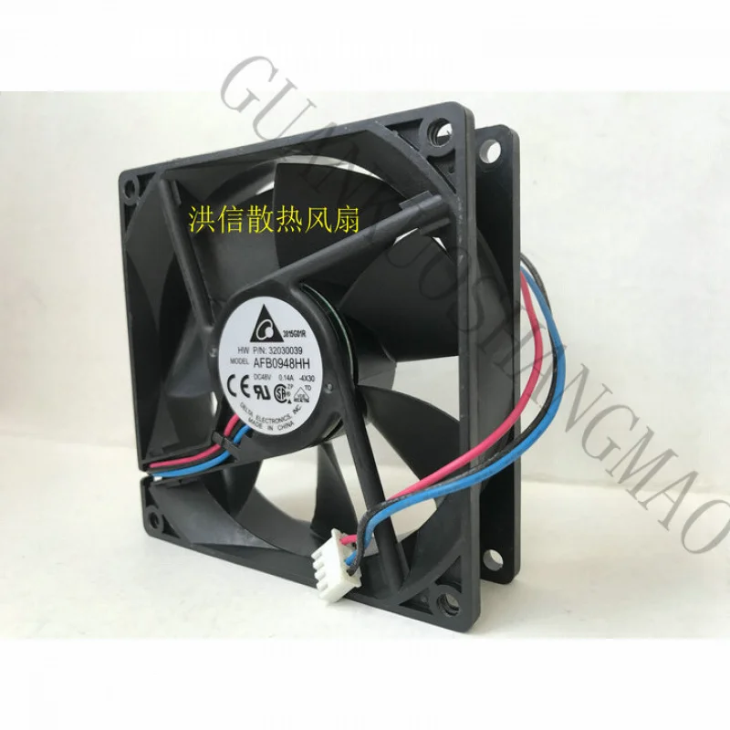 HJY  1 PCS   Delta  FAN  AFB0948HH  DC48V 0.14A 9025 9cm 3  wire  4 pin