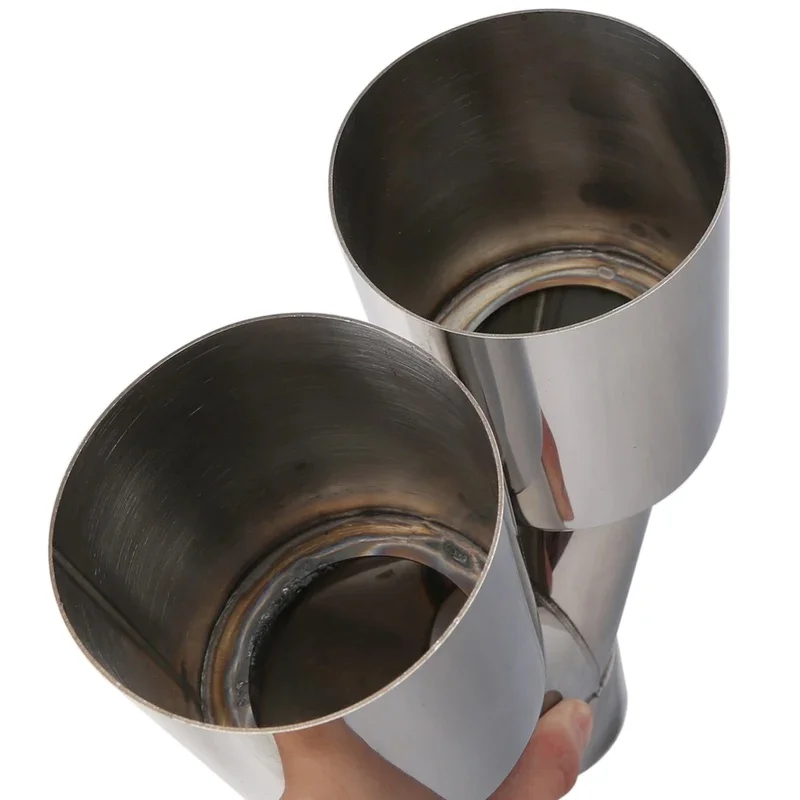 High Quality Stainless Steel Y Shape Dual Exit Exhaust Tip Universal Car Muffler