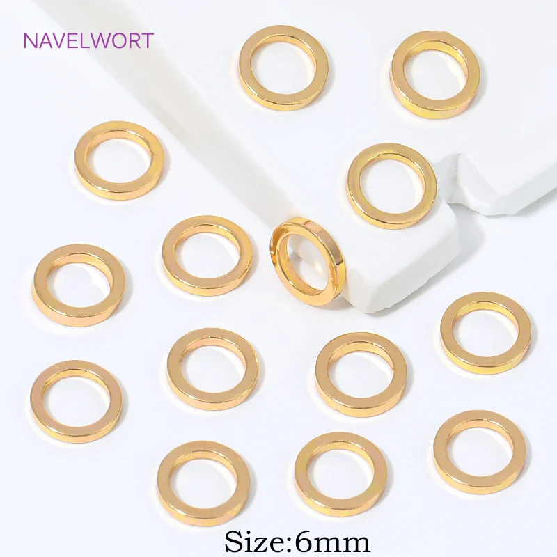 20/40 Stück 18K vergoldete runde, flache, geschlossene Ringe, Biegeringe, Verbindungsringe für Schmuck, DIY-Armband- und Halskettenherstellungszubehör – Detail 25