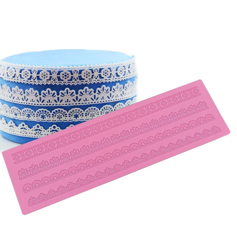 ^1Pc Lace Mold Cake Border Decoration Lace Mat for Fondant Wedding Cake Decorating Tools Bakeware
