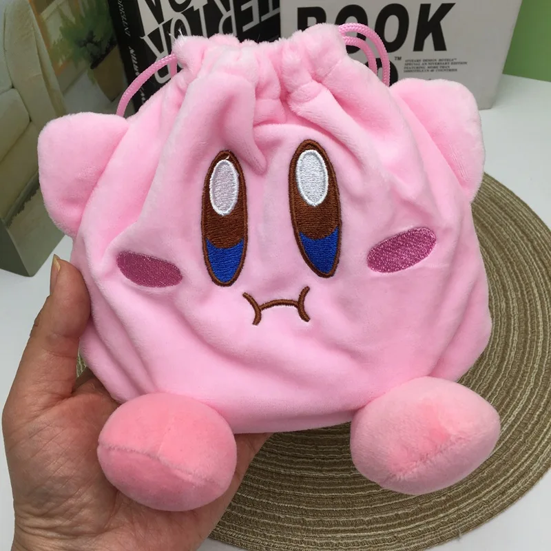 10pcs/lot Star Kirby Storage Bag Plush Cosmetic Bag Plush Toy Portable Drawstring Pocket Kawaii Kirby Pink Coin Purse Gift