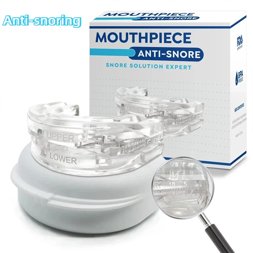 1/2/3/4/5Pcs,Anti-Snoring Teeth Bruxism Mouthguard Improves Sleep Teeth Bruxism Sleep and Apnea Snoring Device Stops Snoring