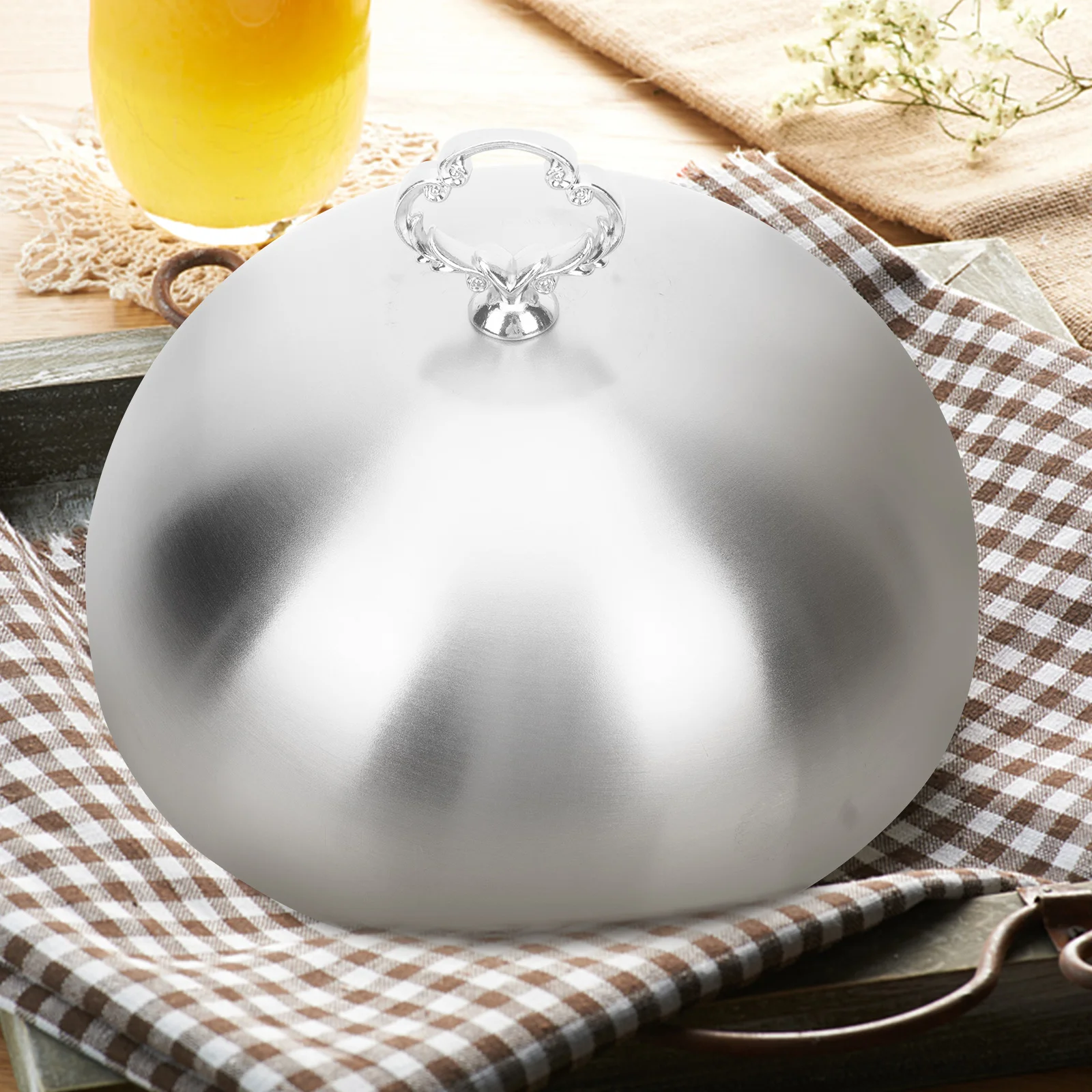 

Stainless Steel Food Cover Oil-Proof Vegetable Cover Household Kitchen Dome Handle for Cake Dessert Protection Home Hotel